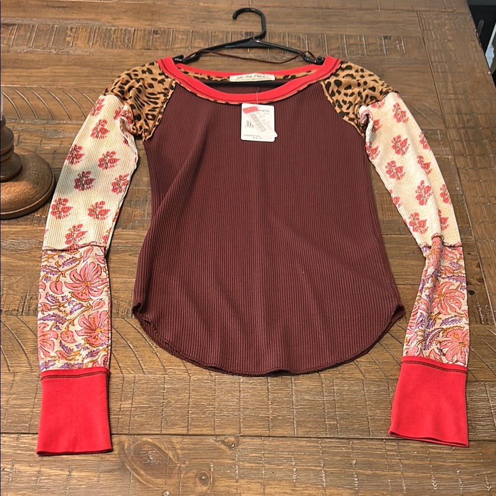 We The Free Maroon Graphic Long Sleeve Tee